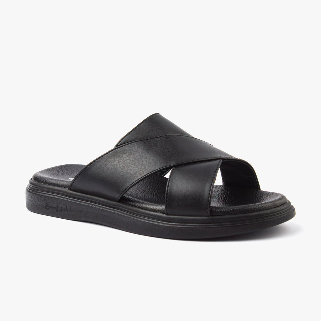 حذاء تركي طبي اصبع مفتوح ( أسود )