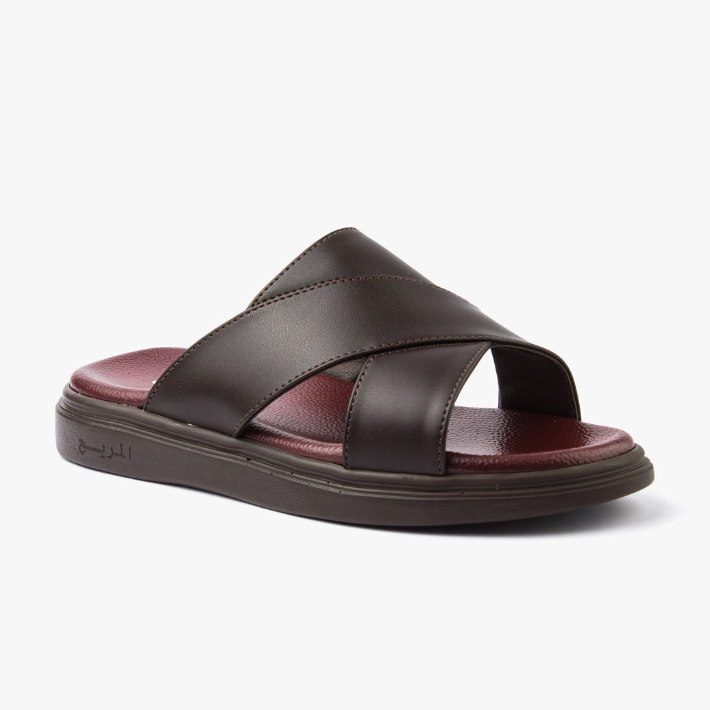 حذاء تركي طبي اصبع مفتوح ( بني )