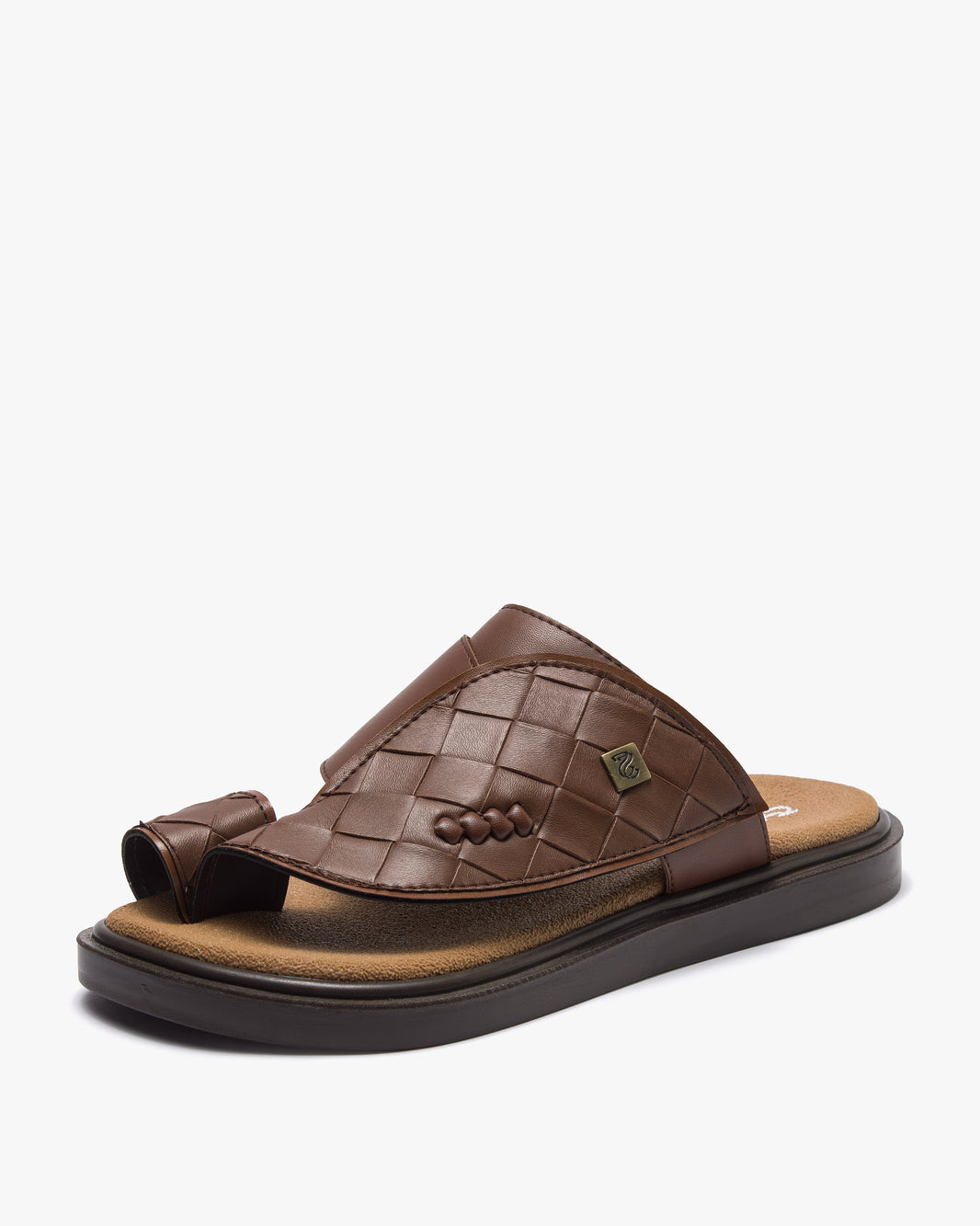 نعال شرقي عصري نقشة مجدولة (بني)