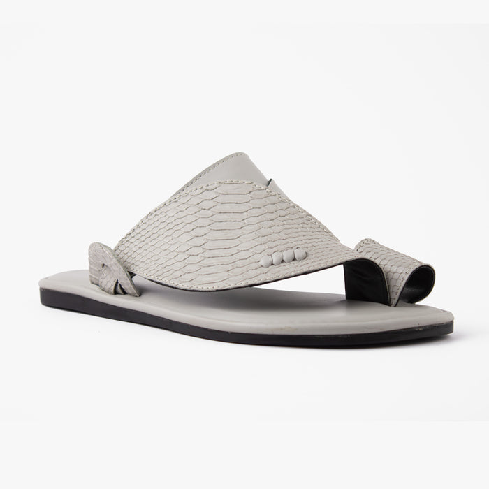 حذاء شرقي تركي شكل جلد الثعبان (رصاصي)