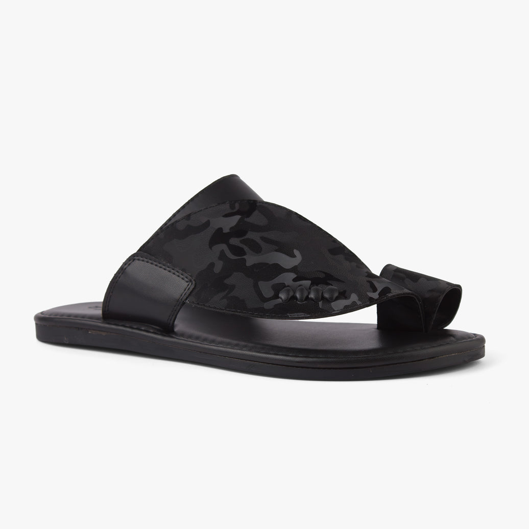 حذاء شرقي تركي تمويهي (أسود)