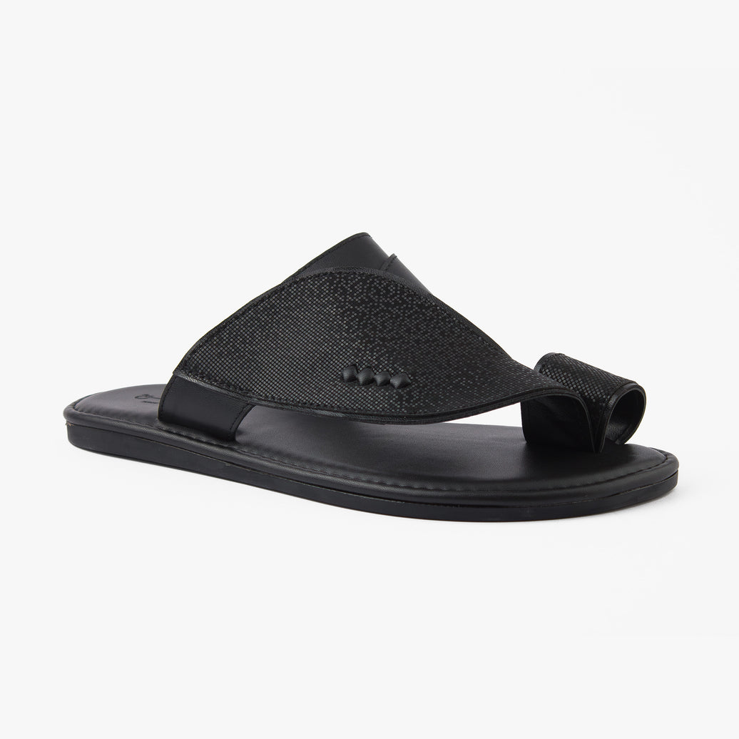 حذاء شرقي تركي منقط نجوم (أسود)