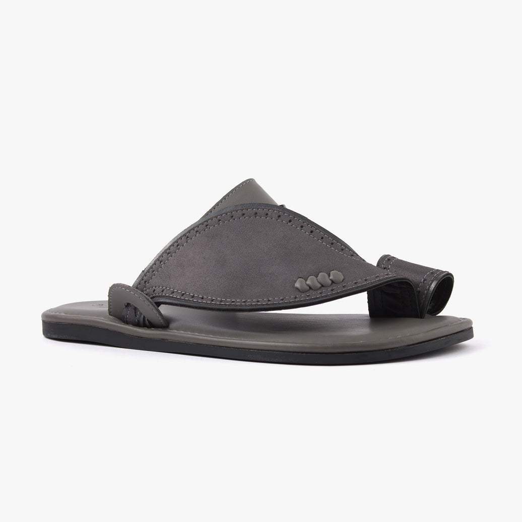 حذاء شرقي تركي جلد (رصاصي)