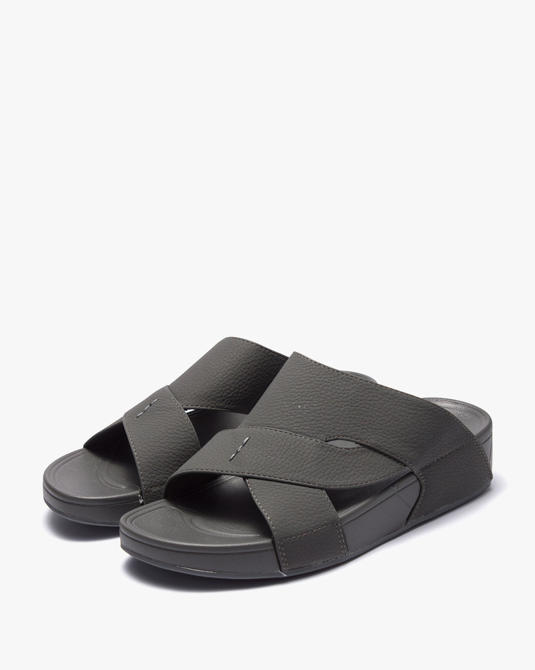 نعال رجالي مريح بتصميم متقاطع (رصاصي)