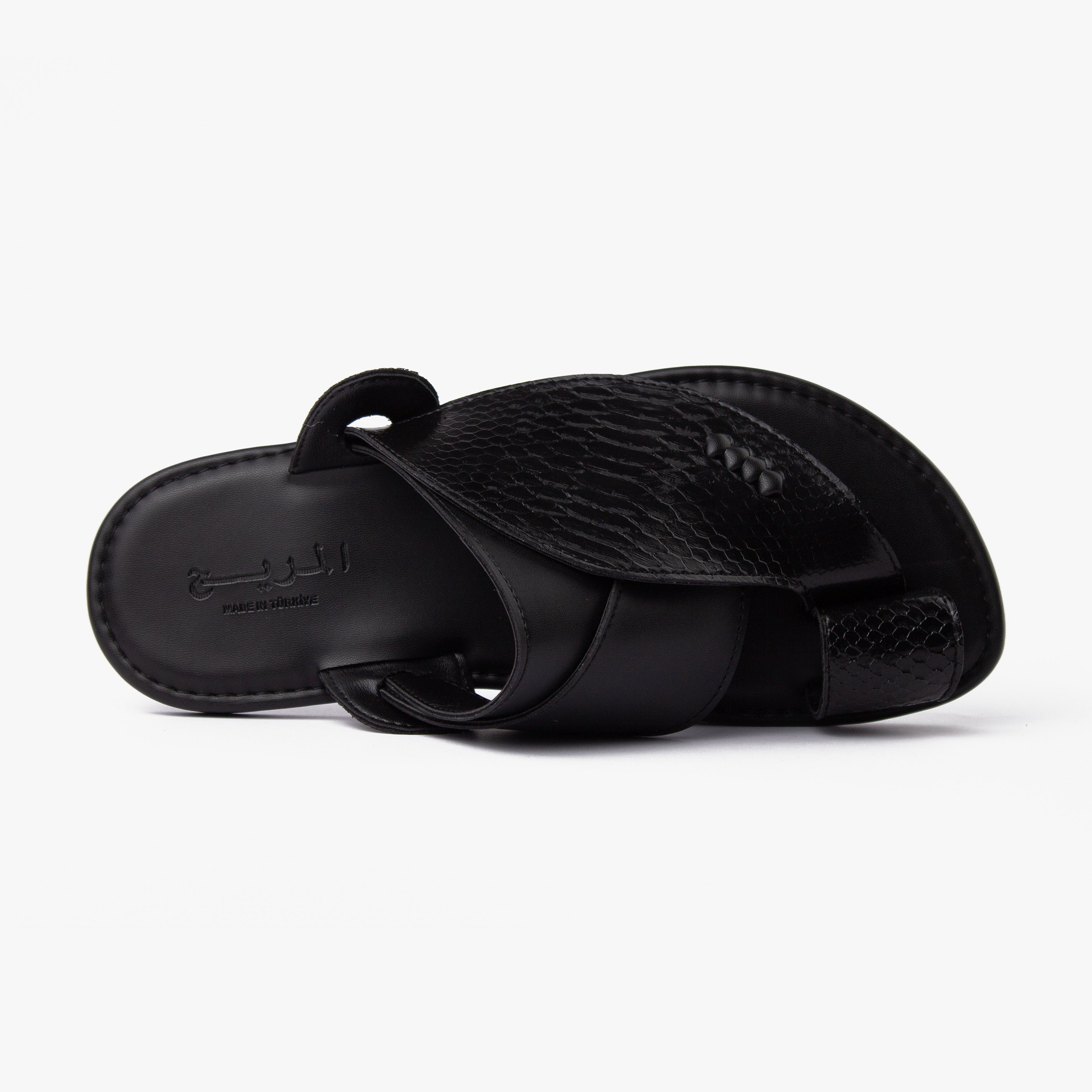 حذاء شرقي تركي شكل جلد الثعبان (أسود)