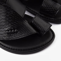 حذاء شرقي تركي شكل جلد الثعبان (أسود)