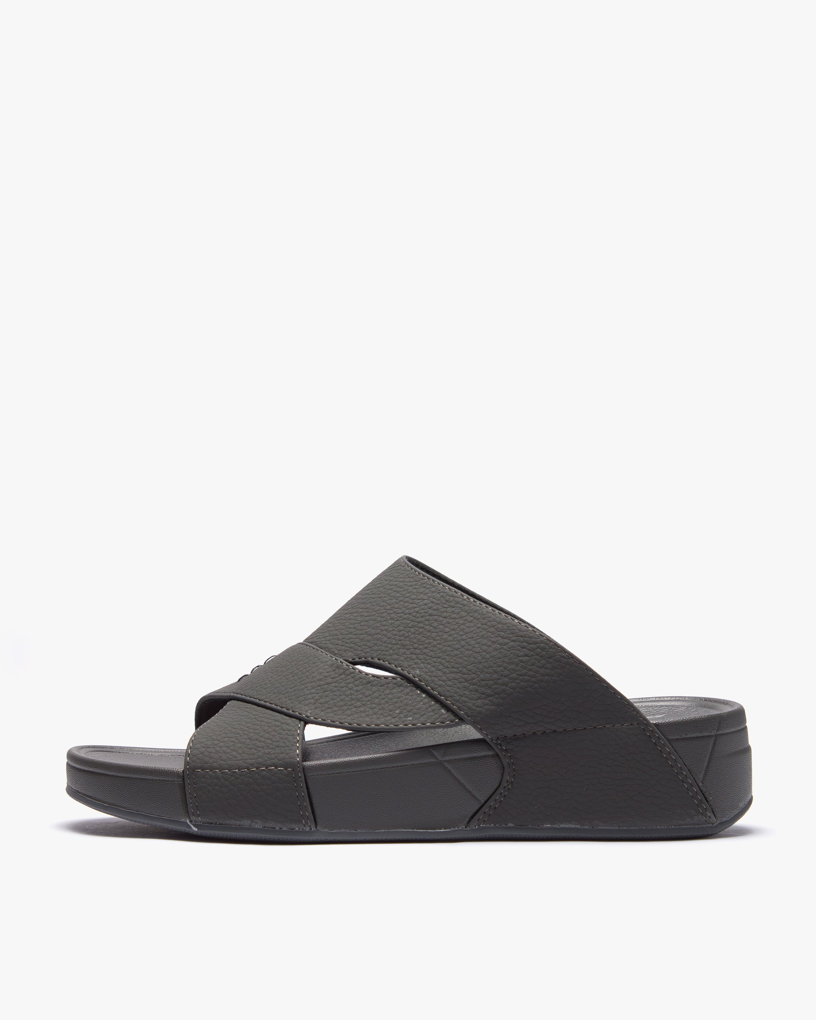 نعال رجالي مريح بتصميم متقاطع (رصاصي)