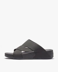 نعال رجالي مريح بتصميم متقاطع (رصاصي)