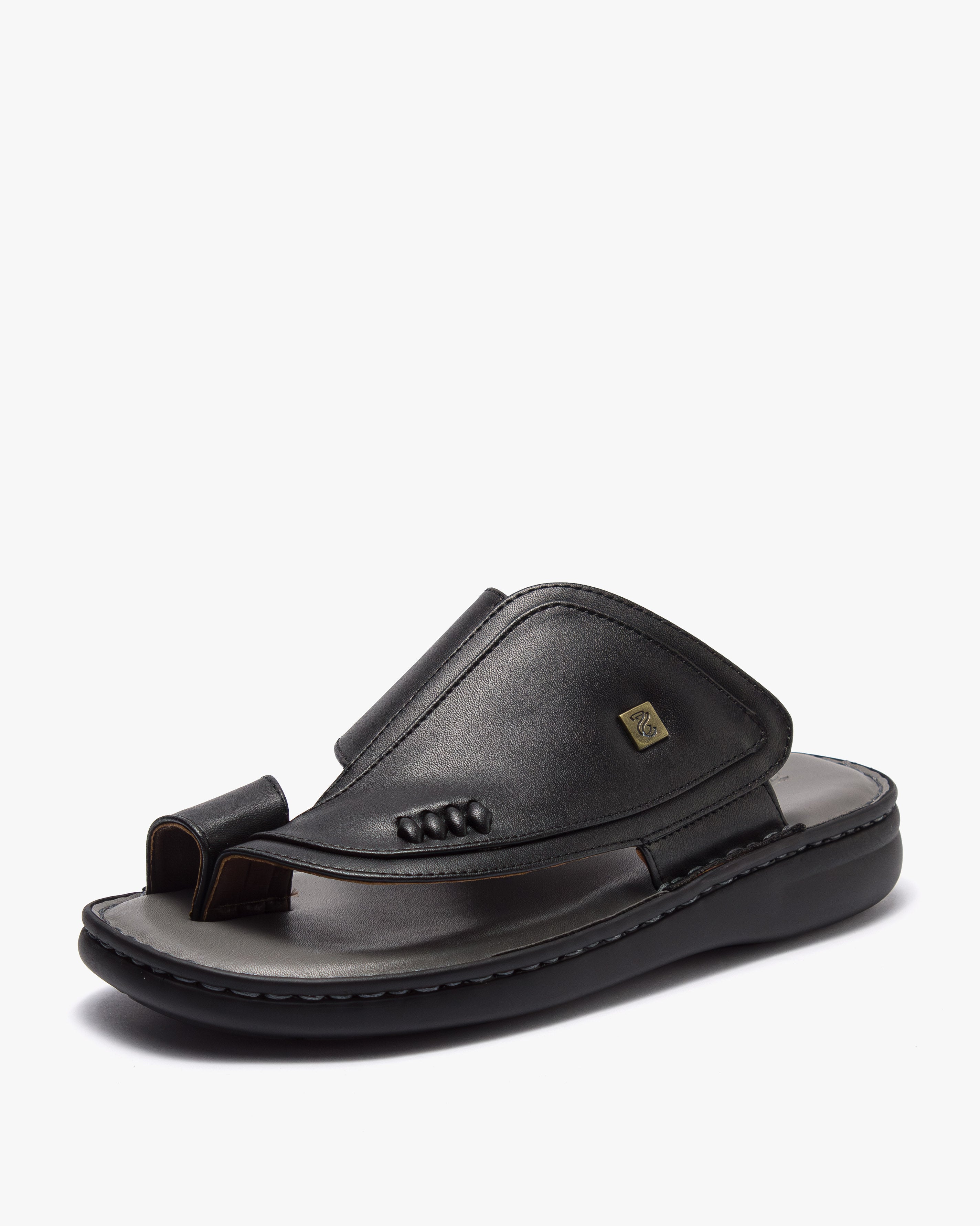 حذاء شرقي طبي خياطة يدوية (أسود&رصاصي)