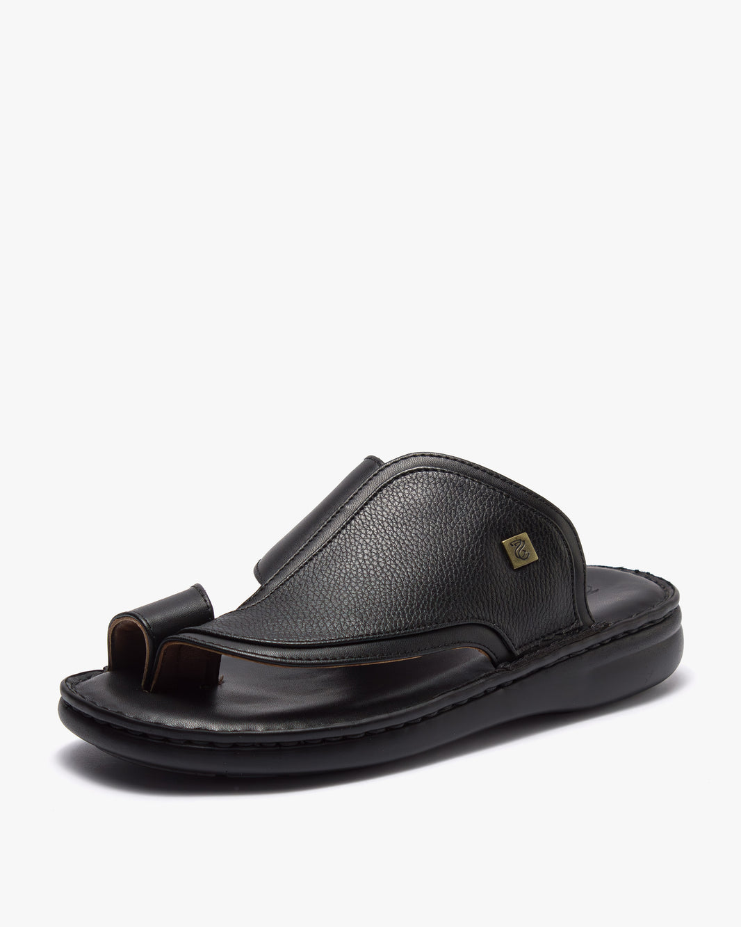 حذاء شرقي طبي خياطة يدوية (أسود)