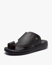 حذاء شرقي طبي خياطة يدوية (أسود)