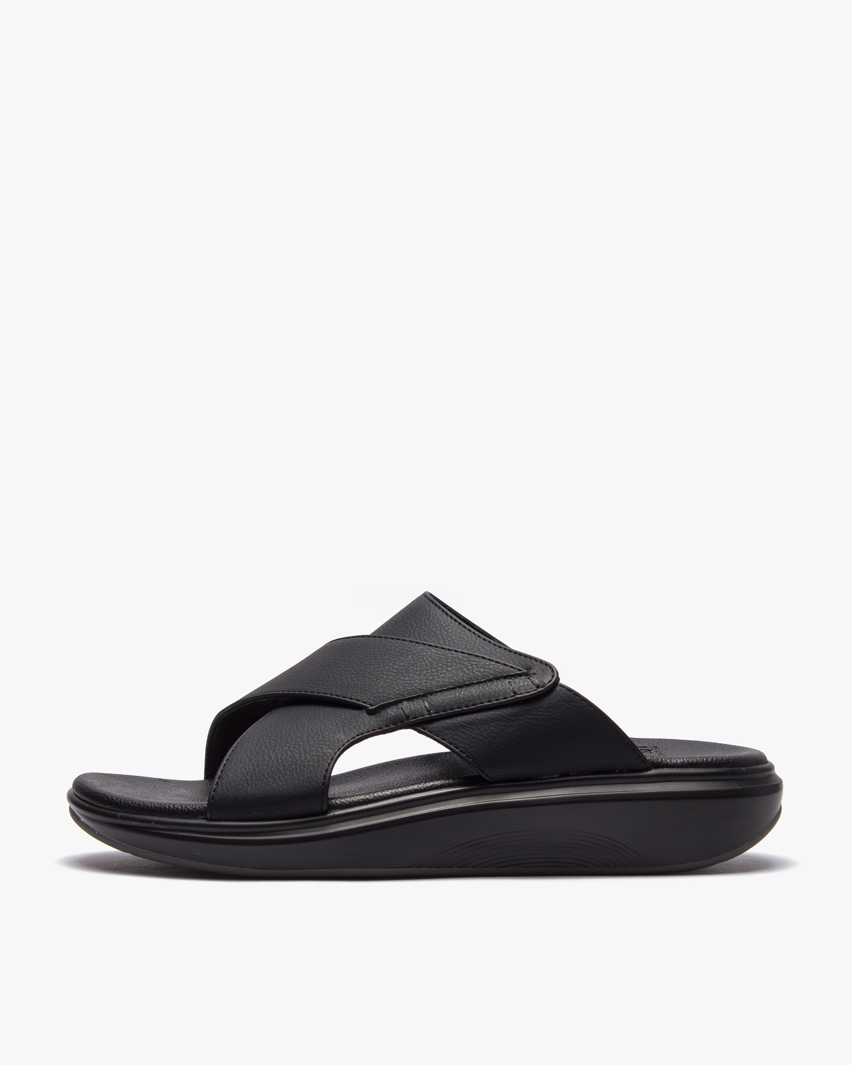 نعال مريح بتصميم متقاطع (أسود)