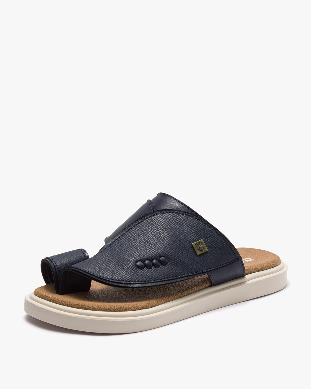 نعال شرقي عصري جلد فاخر (كحلي&بيج)