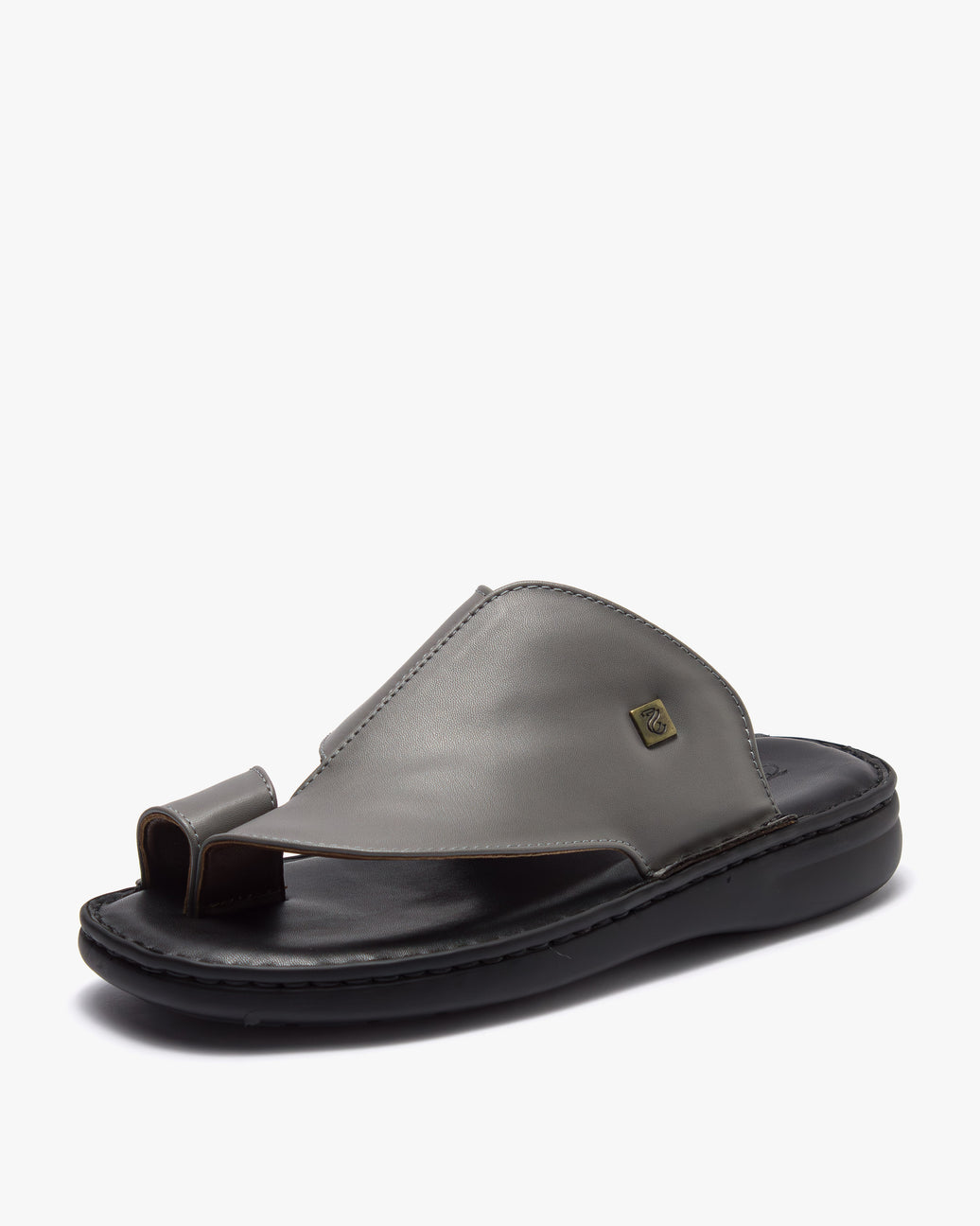 حذاء شرقي طبي خياطة يدوية (رصاصي&أسود)