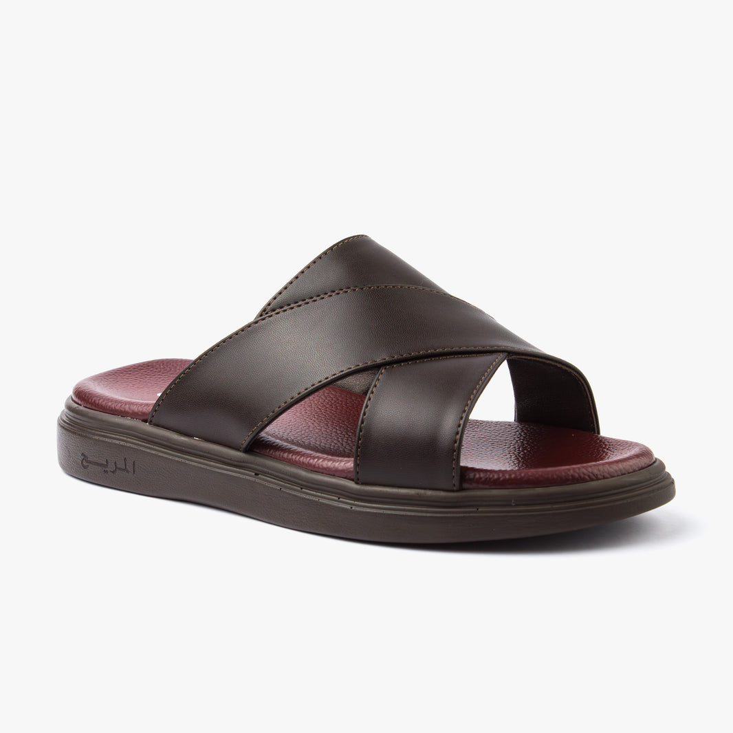 حذاء تركي طبي اصبع مفتوح ( بني )