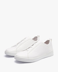 حذاء كاجوال رجالي جلد فاخر (أبيض)