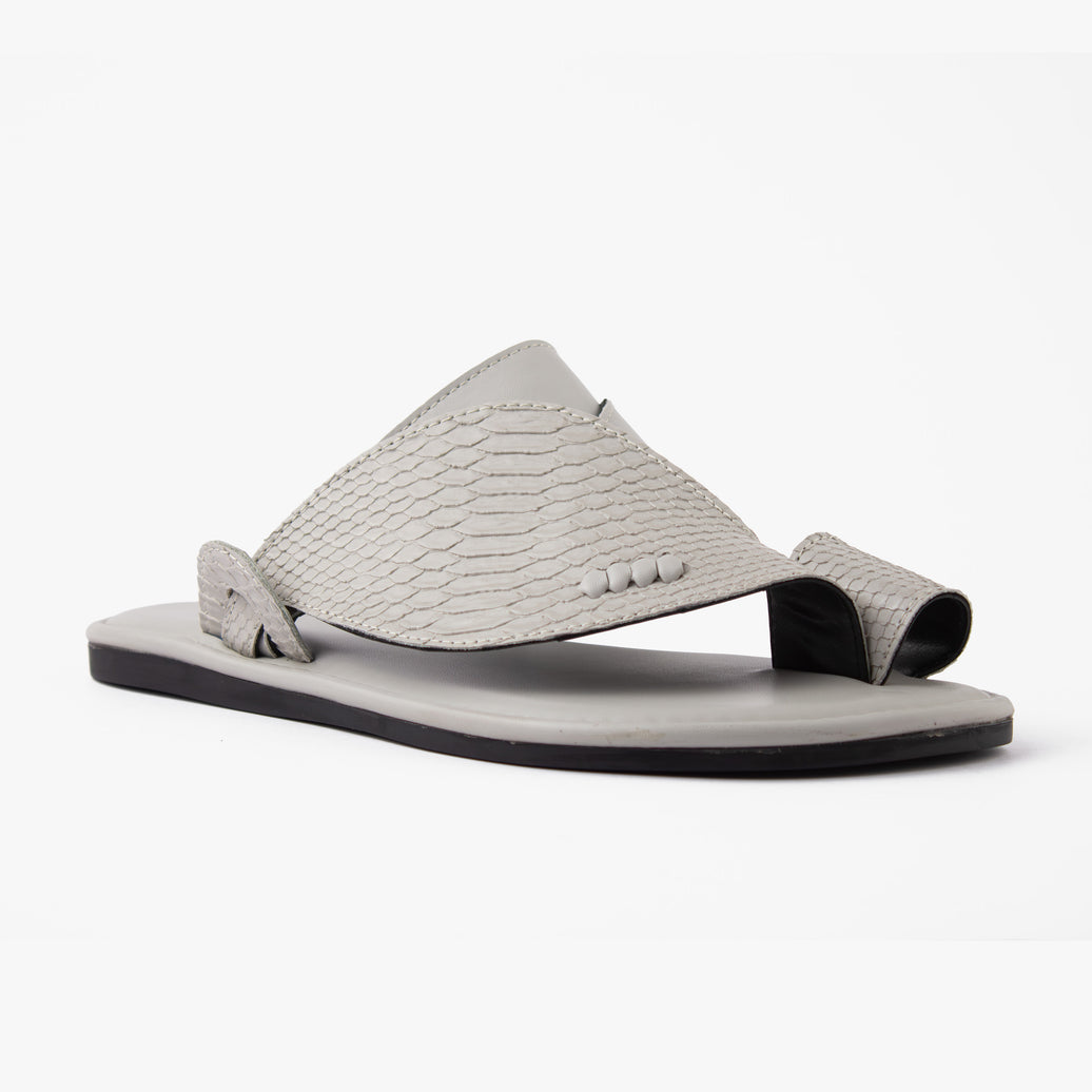 حذاء شرقي تركي شكل جلد الثعبان (رصاصي)