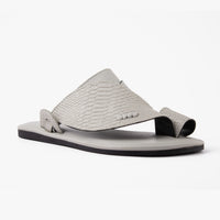 حذاء شرقي تركي شكل جلد الثعبان (رصاصي)