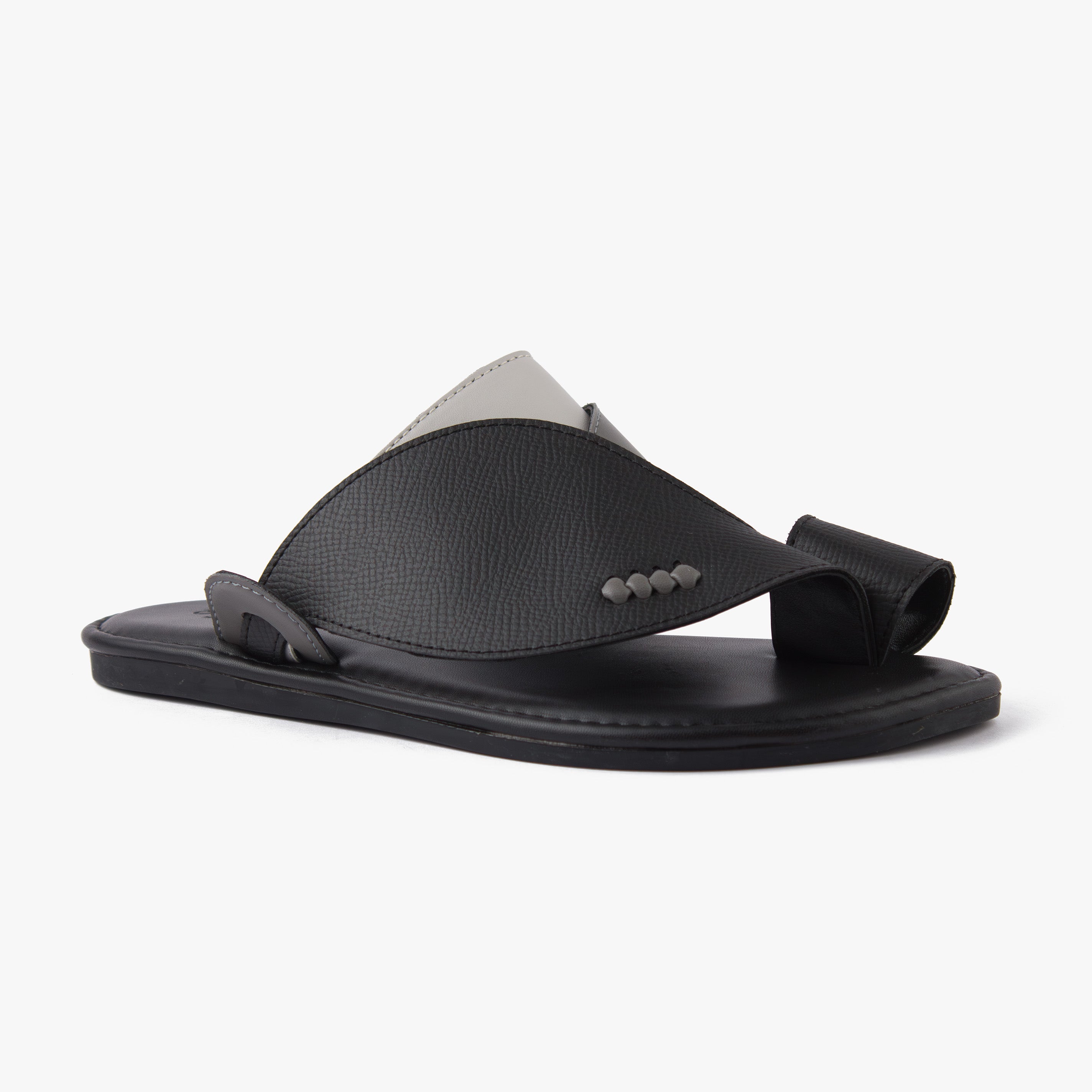 حذاء شرقي تركي جلد فاخر (أسود&رصاصي)