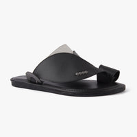 حذاء شرقي تركي جلد فاخر (أسود&رصاصي)