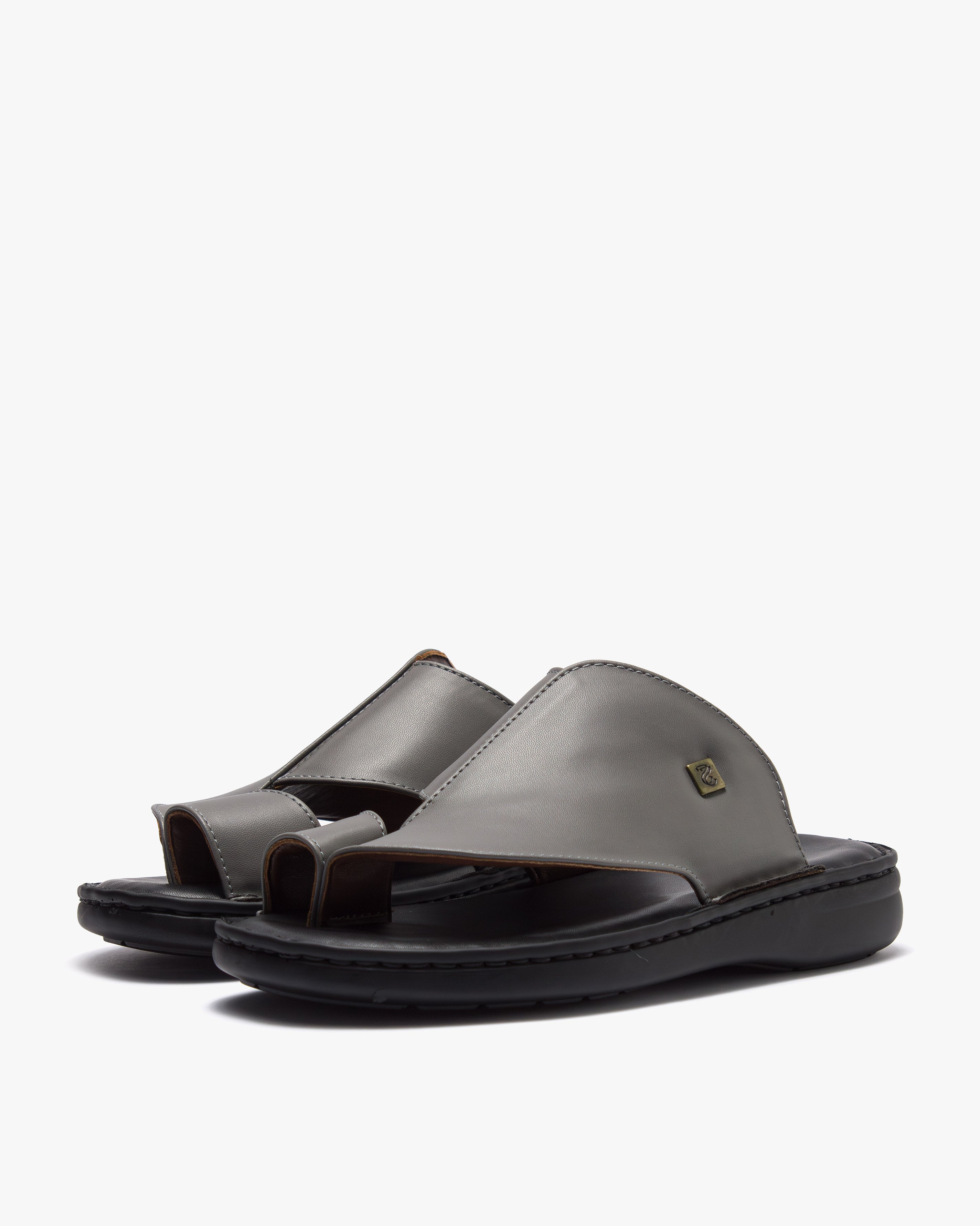 حذاء شرقي طبي خياطة يدوية (رصاصي&أسود)