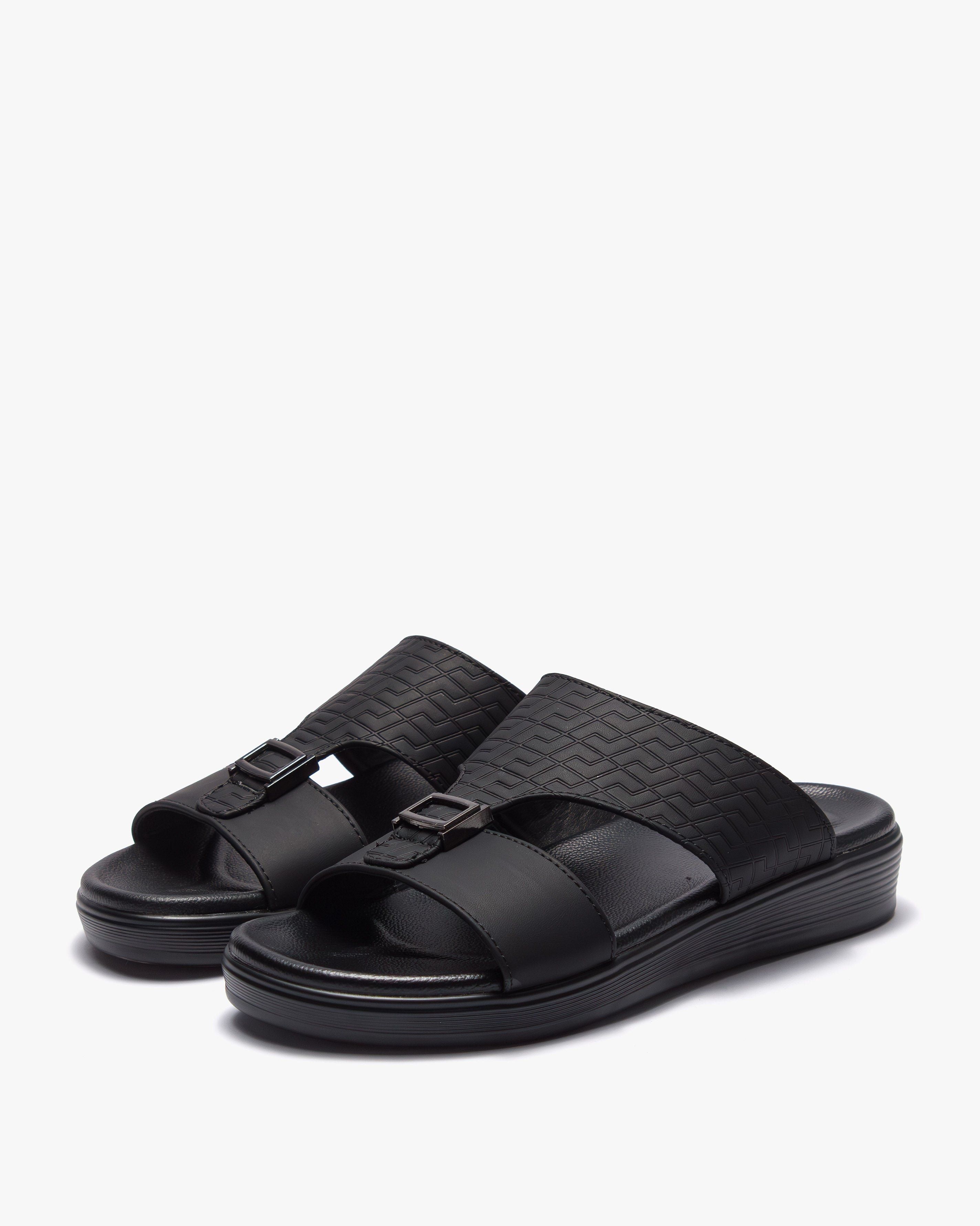 نعال خليجي طبي بنقشة هندسية (أسود)