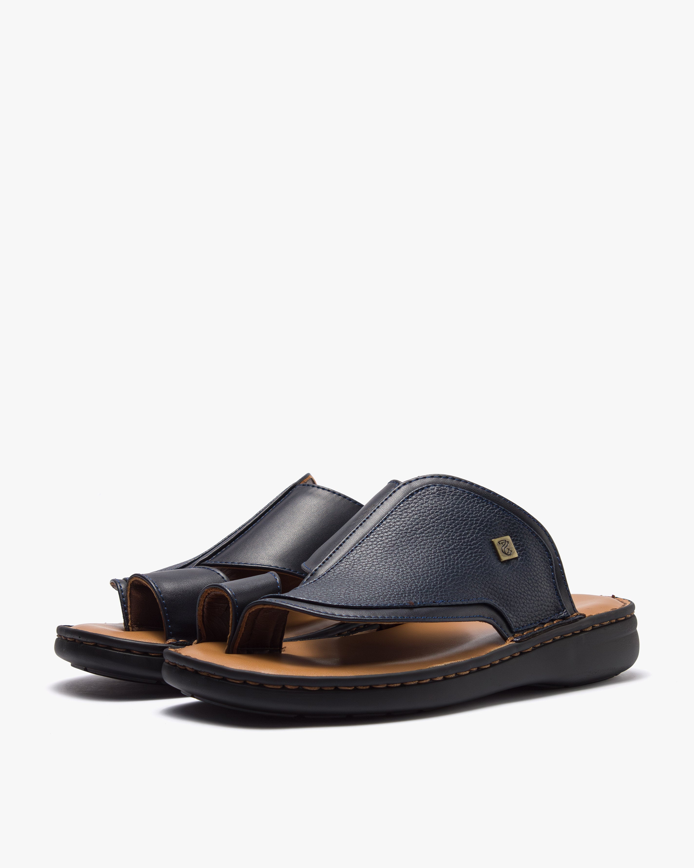 حذاء شرقي طبي خياطة يدوية (كحلي&جملي)