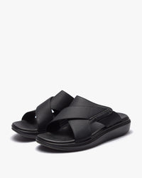 نعال مريح بتصميم متقاطع (أسود)