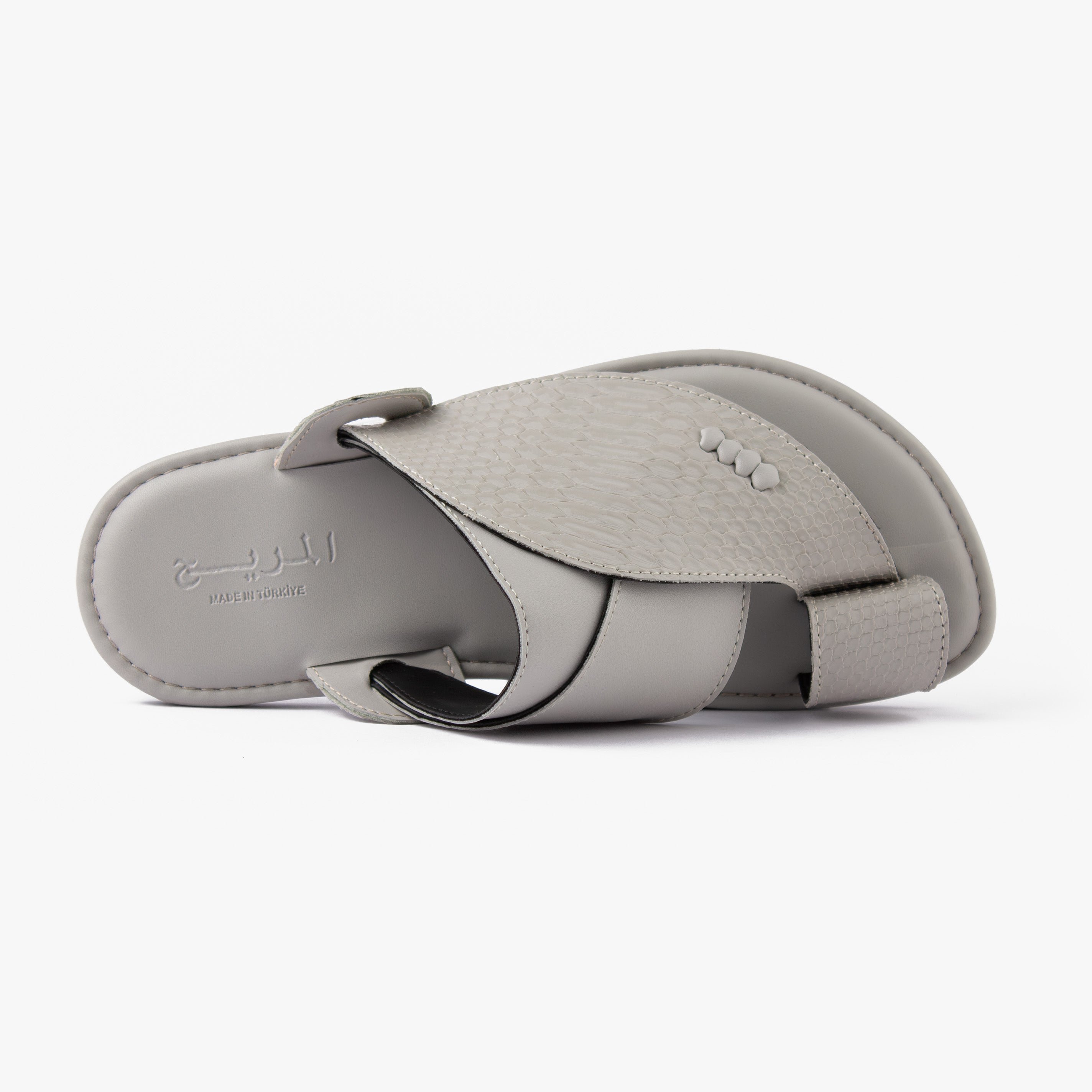 حذاء شرقي تركي شكل جلد الثعبان (رصاصي)