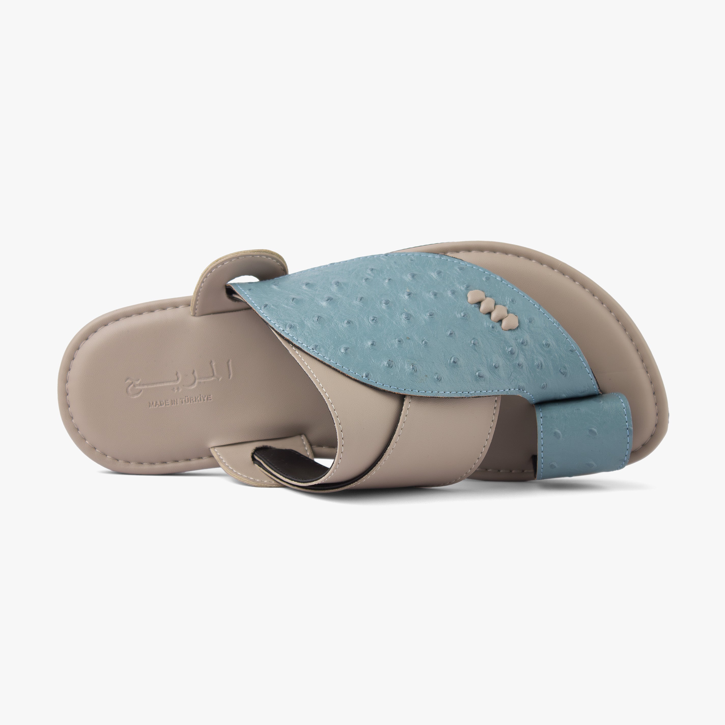 حذاء شرقي تركي شكل جلد التمساح (سماوي&بيج)