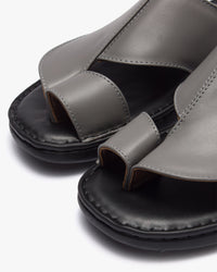 حذاء شرقي طبي خياطة يدوية (رصاصي&أسود)