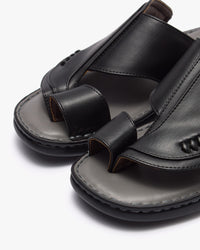 حذاء شرقي طبي خياطة يدوية (أسود&رصاصي)