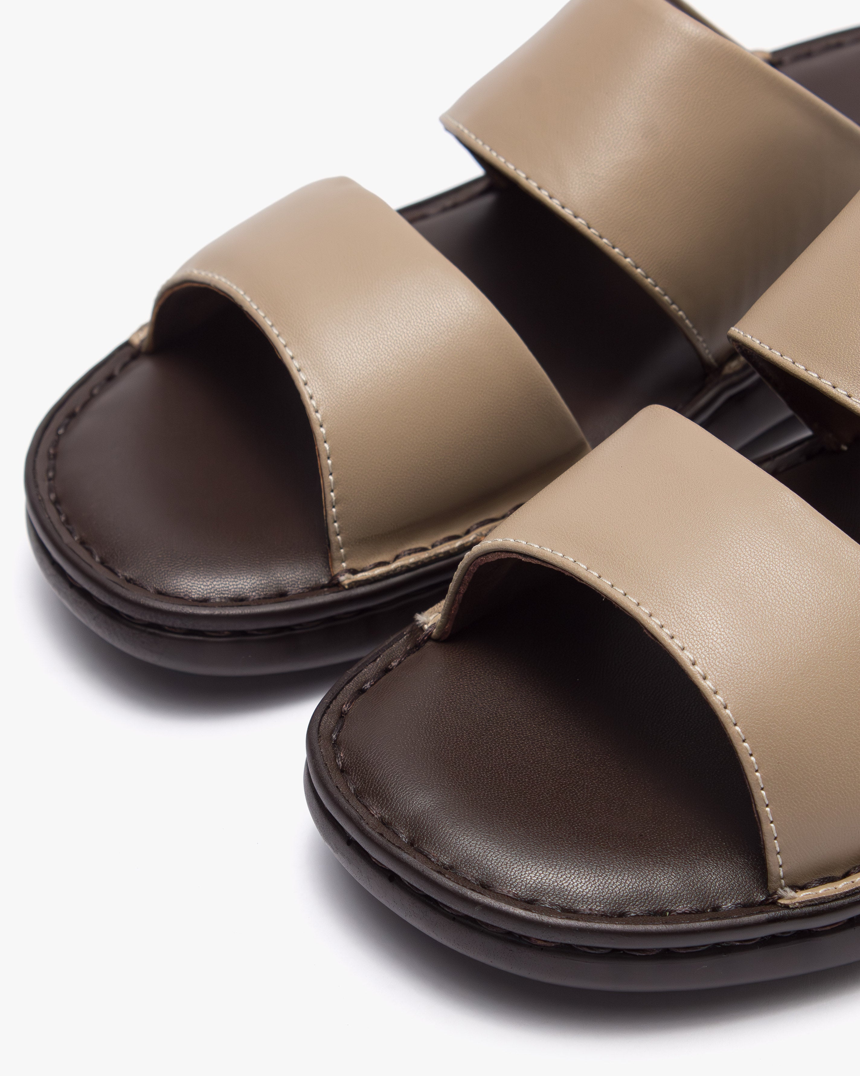 نعال طبي خياطة يدوية (بيج&بني)