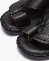 حذاء شرقي طبي خياطة يدوية (أسود)