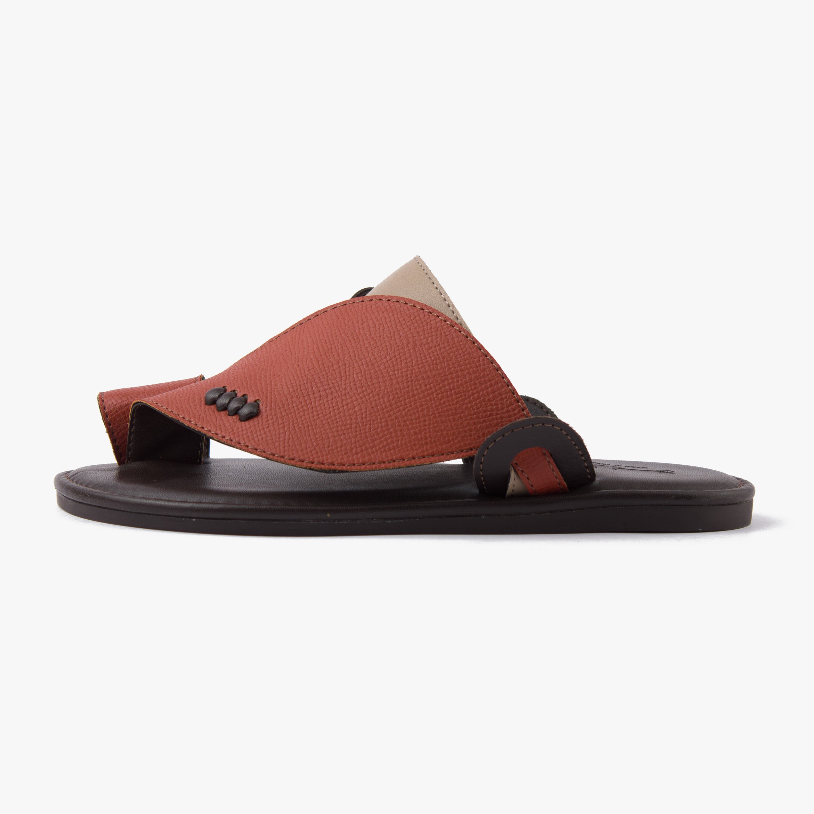 حذاء شرقي تركي جلد فاخر (بني&بيج)