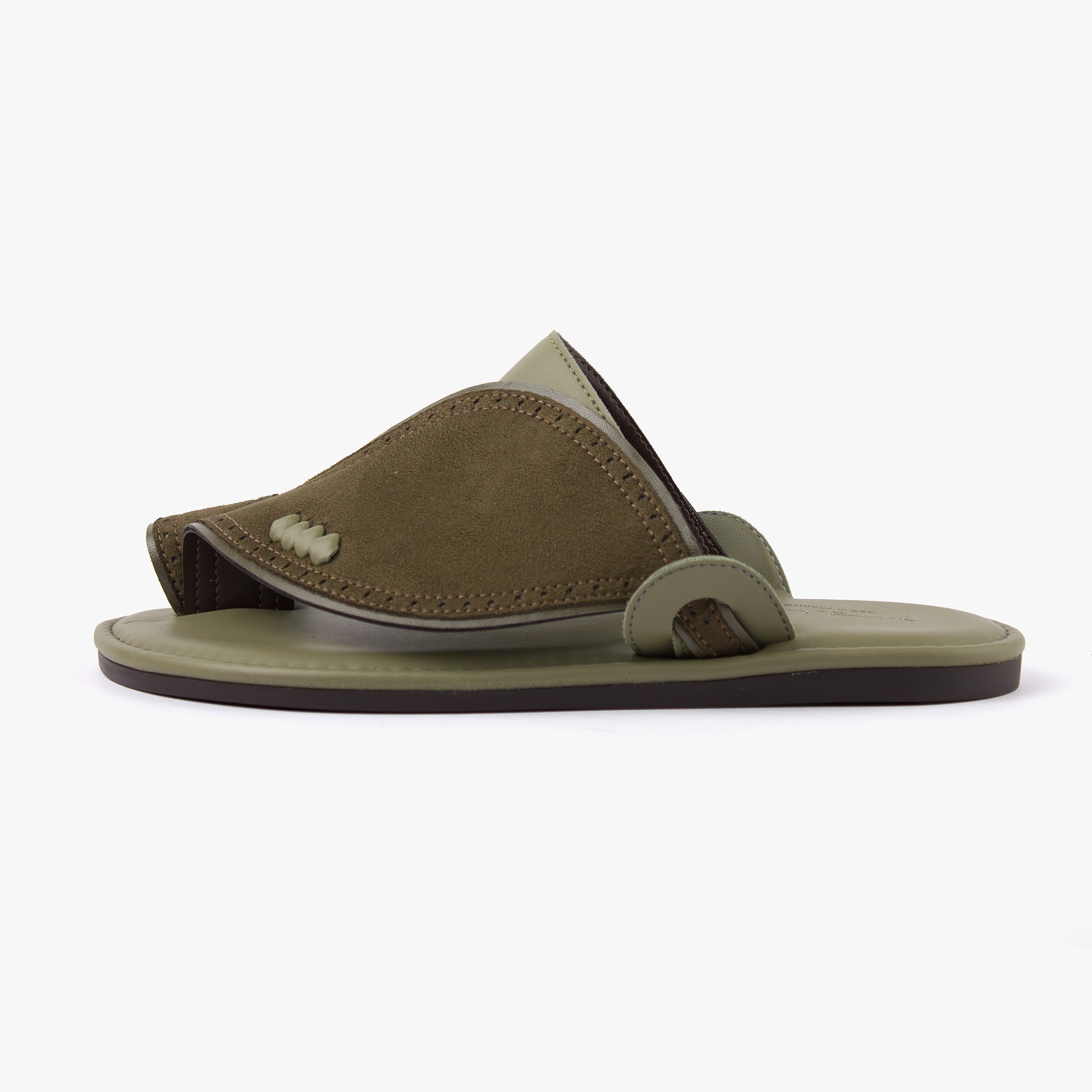 حذاء شرقي تركي جلد (زيتي)