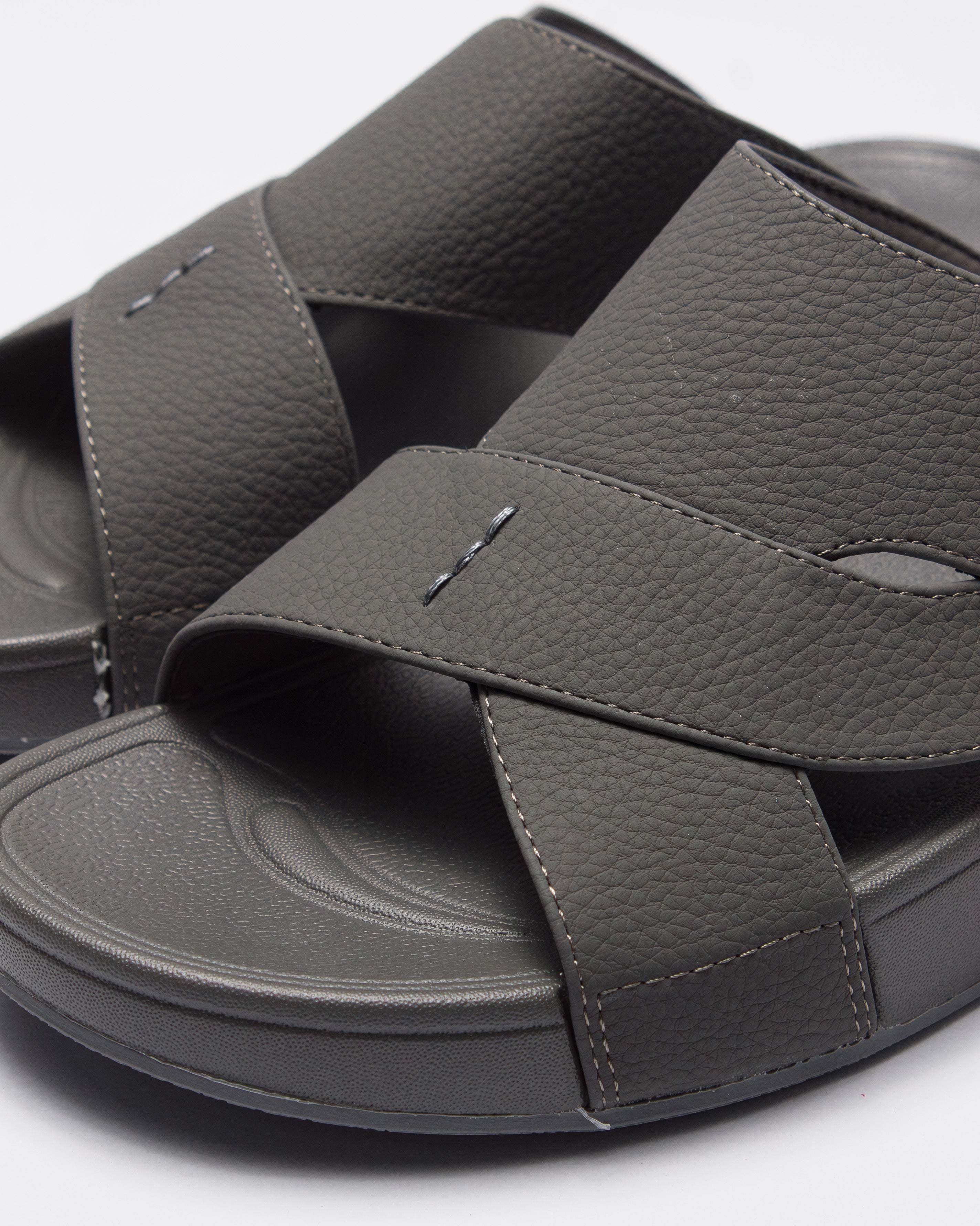 نعال رجالي مريح بتصميم متقاطع (رصاصي)