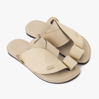 حذاء شرقي تركي شكل جلد الثعبان (بيج)