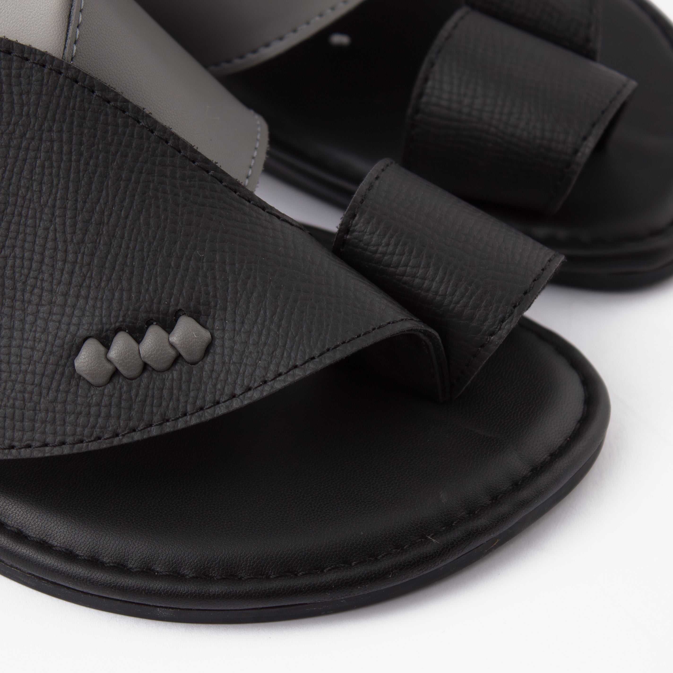 حذاء شرقي تركي جلد فاخر (أسود&رصاصي)