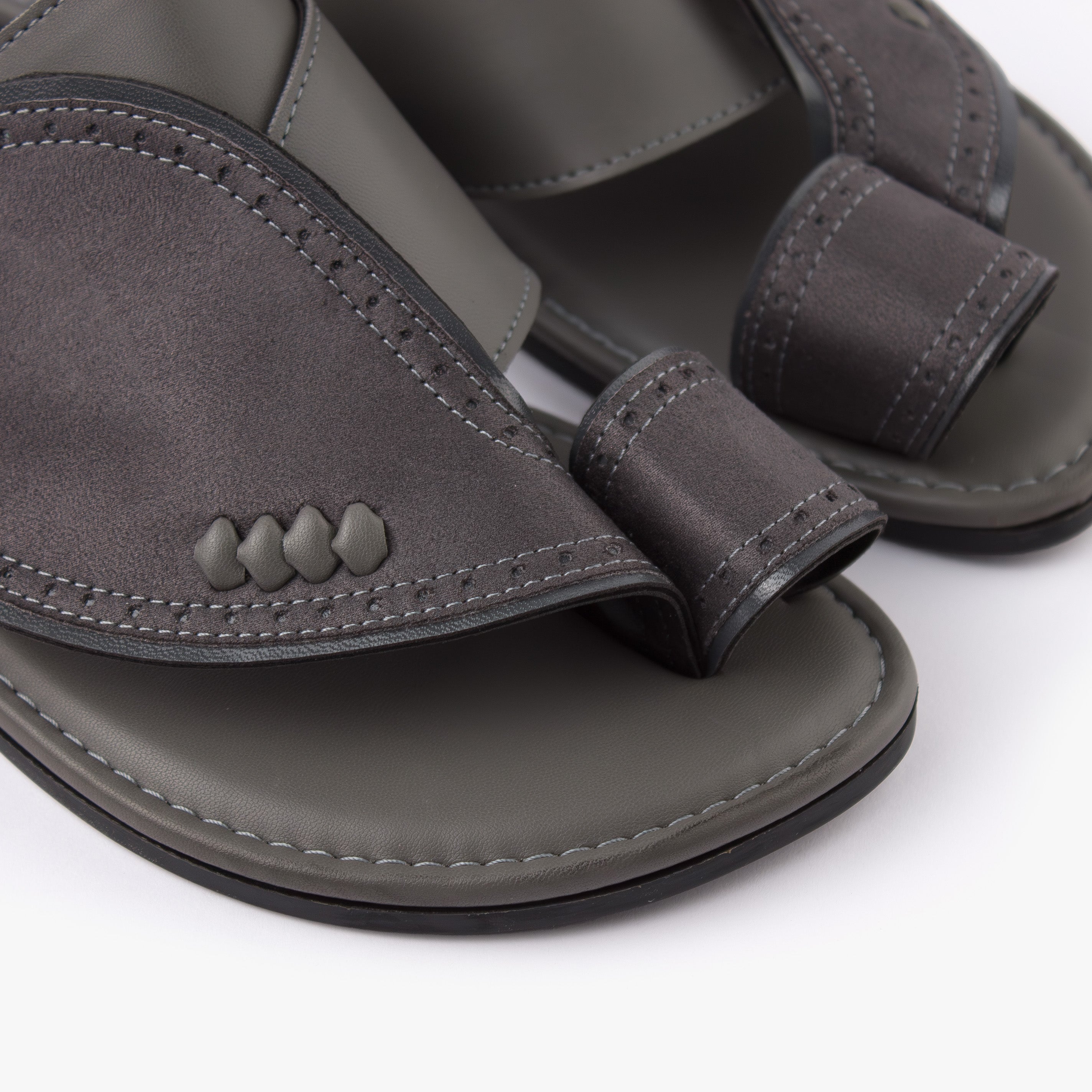 حذاء شرقي تركي جلد (رصاصي)