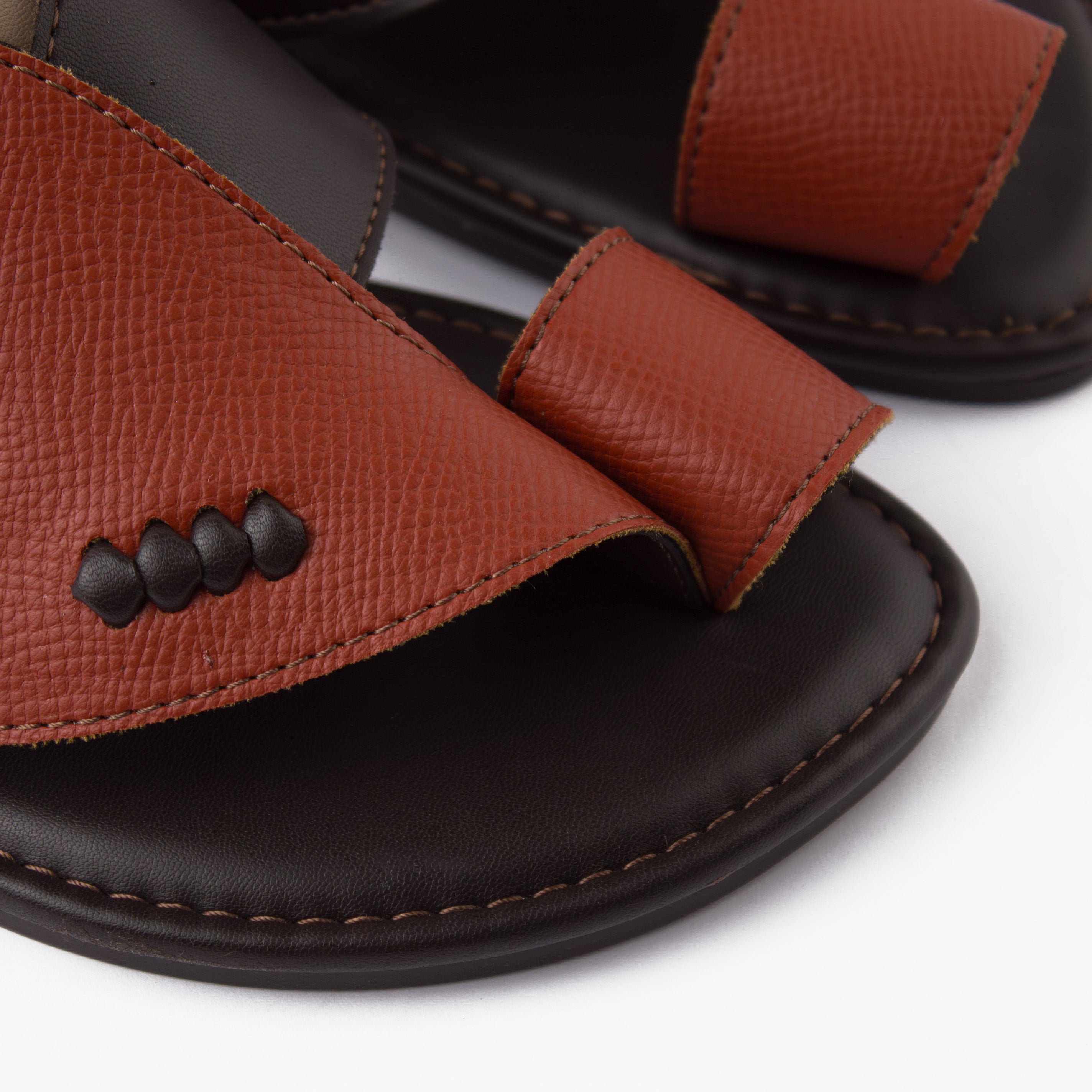 حذاء شرقي تركي جلد فاخر (بني&بيج)