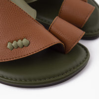 حذاء شرقي تركي جلد فاخر (بني&زيتي)