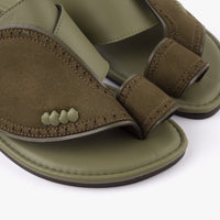 حذاء شرقي تركي جلد (زيتي)