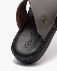 حذاء شرقي طبي خياطة يدوية (رصاصي&أسود)