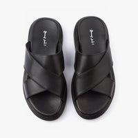 حذاء تركي طبي اصبع مفتوح ( أسود )