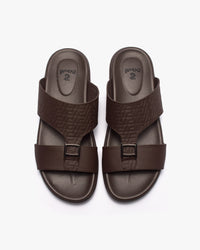 نعال خليجي طبي بنقشة هندسية (بني)