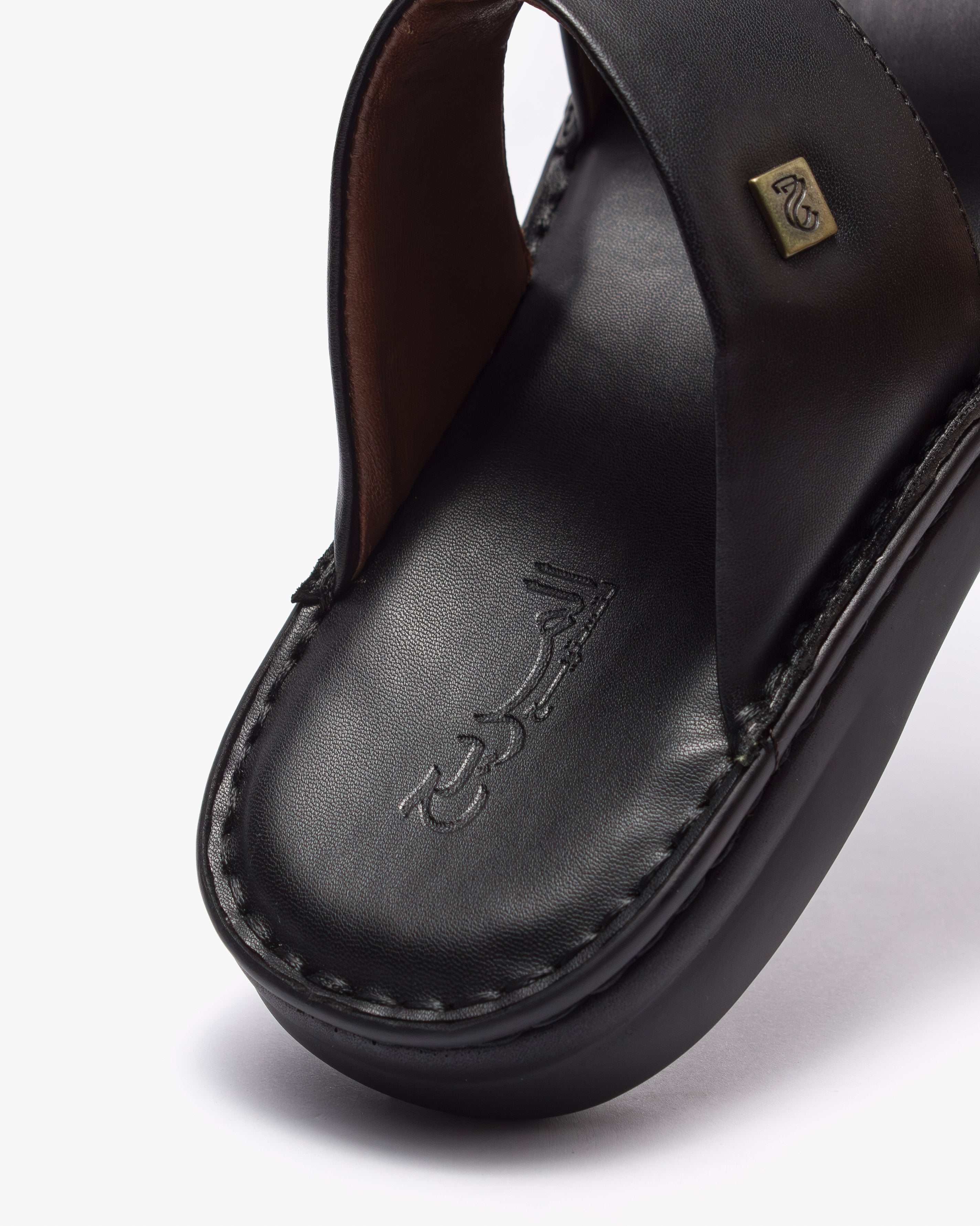 نعال طبي خياطة يدوية (أسود)