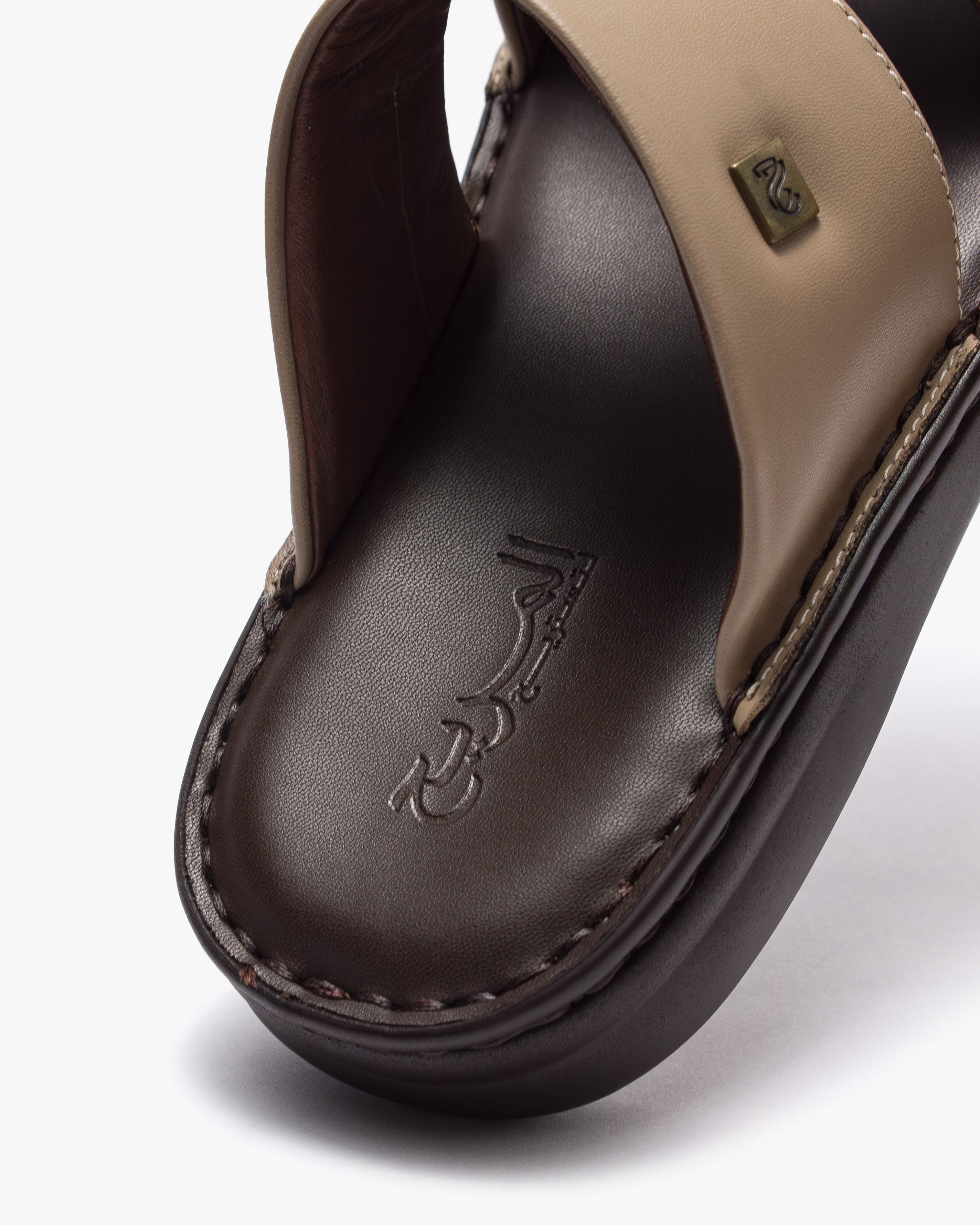 نعال طبي خياطة يدوية (بيج&بني)