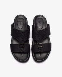 نعال خليجي طبي بنقشة هندسية (أسود)