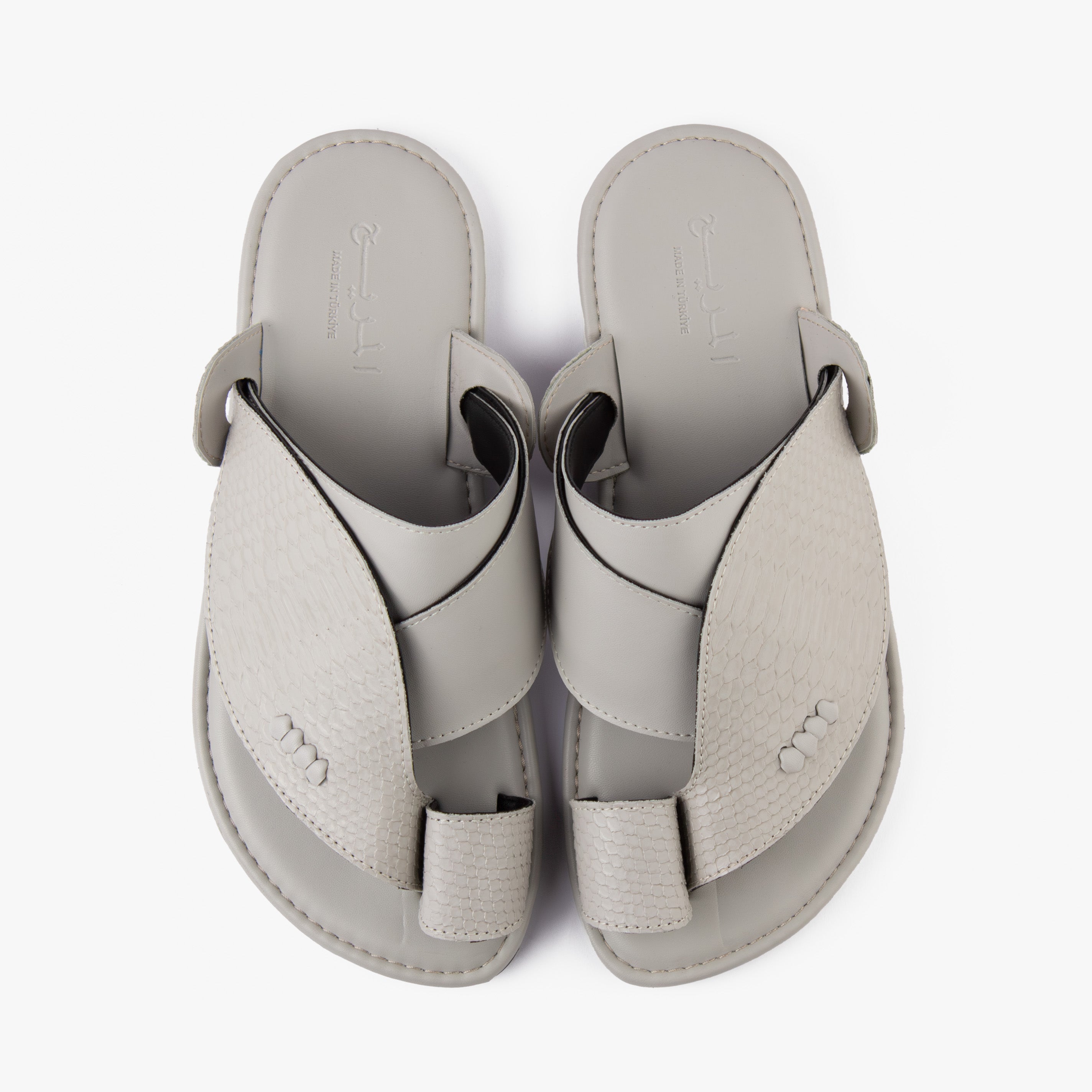 حذاء شرقي تركي شكل جلد الثعبان (رصاصي)